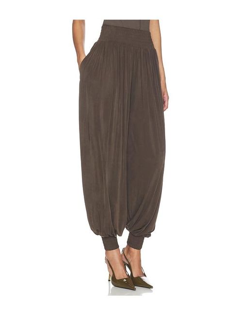 Balmain Brown Draped Jersey Cupro Loose Pant
