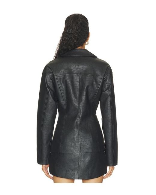 superdown Black Caroline Faux Leather Jacket