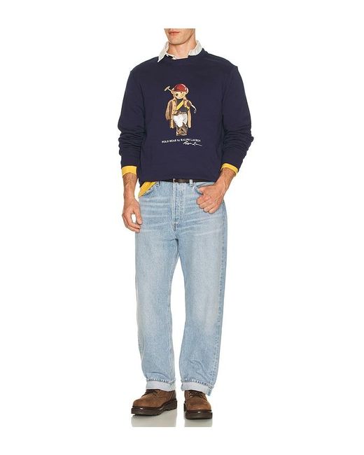 Polo Ralph Lauren Multicolor Long Sleeve Jersey Knit Society Bear Rugby Shirt for men
