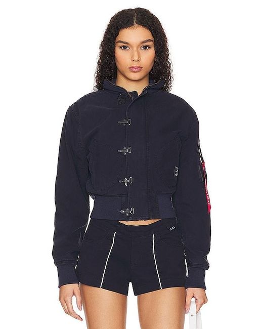 Alpha Industries Blue Us Navy Cropped Jacket