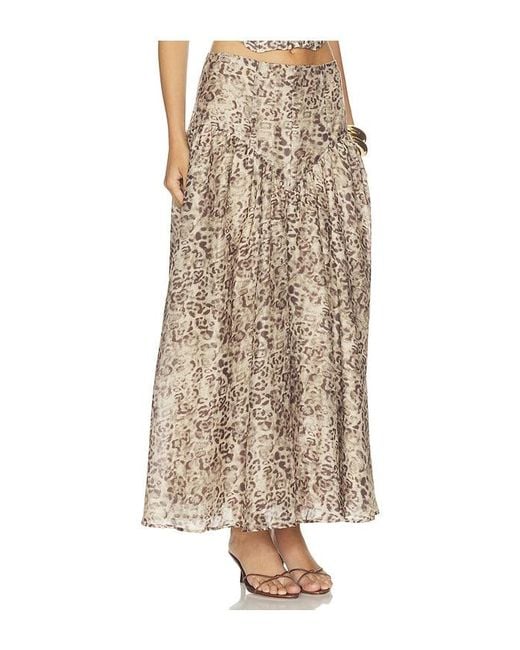 Bardot Natural Hildie High Waisted Midi Skirt