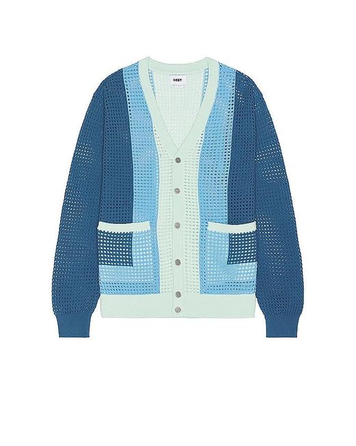 Obey Blue Anderson 60's Cardigan for men