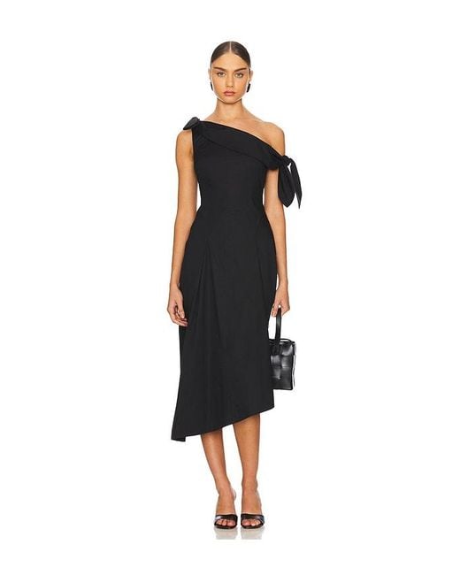 LPA Black Eloise Midi Dress