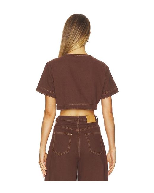 SNDY'S Brown Tilla Denim Top