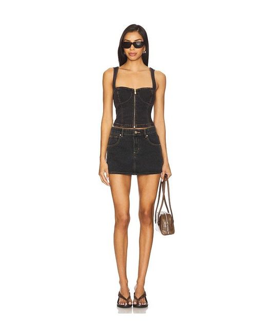 A.Brand Black Cara Denim Top