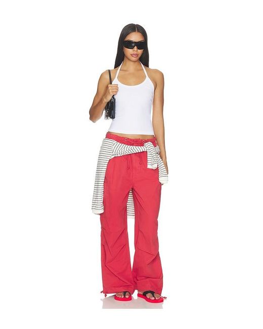 Jaded London Red Parachute Trouser