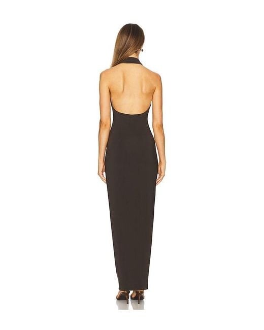 Norma Kamali Black X Revolve Tie Front Halter Gown