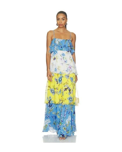Hemant & Nandita Blue Tiered Maxi Dress