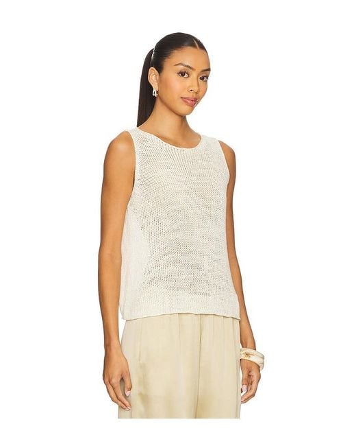 Enza Costa Natural Linen Open Knit Tank Top