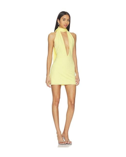 Nbd Yellow Phoebe Mini Dress