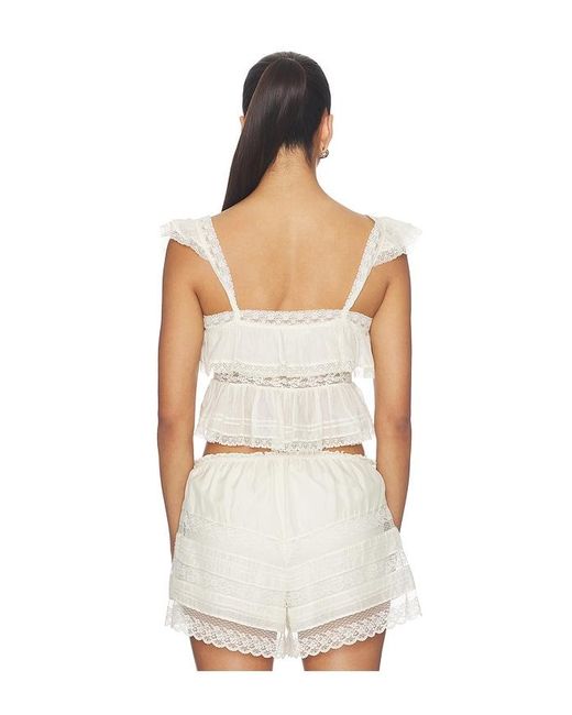 LoveShackFancy White Linata Top