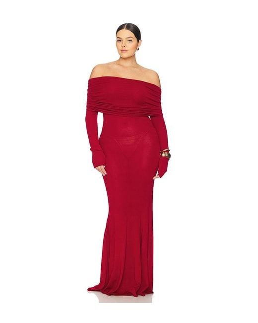 LPA Red Marren Maxi Knit Dress