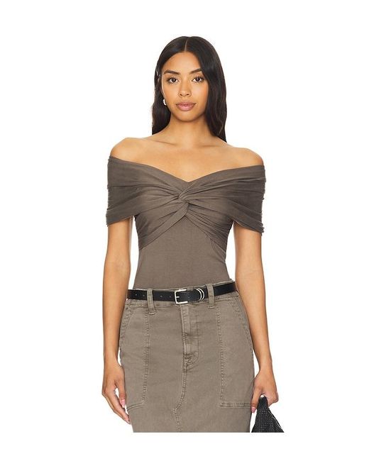 FAVORITE DAUGHTER Off Shoulder Twisted Front Top Lyst UK