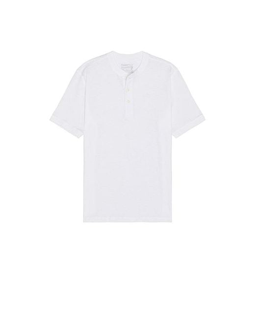 Faherty Brand White Short Sleeve Sunwashed Henley for men