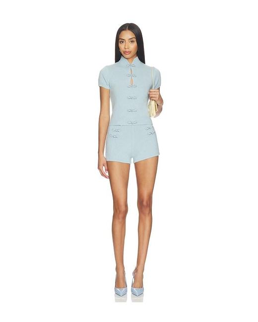 SAU LEE Blue Mountain Cashmere Top