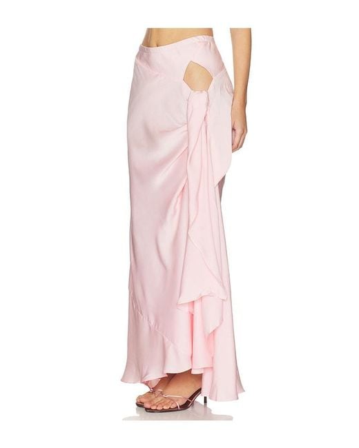 Bardot Pink X Revolve Solene Cut Out Maxi Skirt