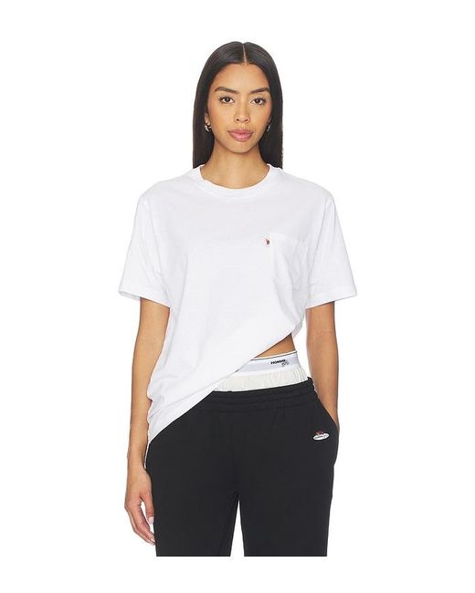 HOMMEGIRLS White X Fruit Of The Loom Pocket Tee