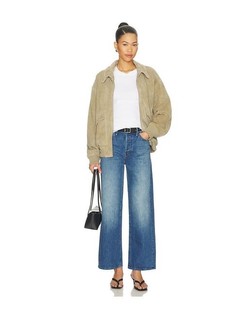 Mother Blue The Dodger Button Flood Jeans