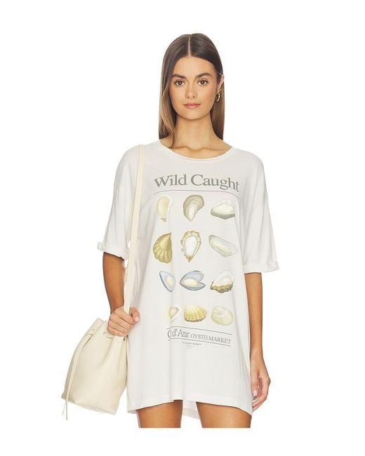 The Laundry Room White Wild Caught Oyster Market Oversized Tee