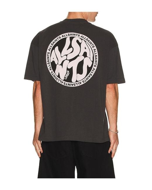 AllSaints Black Distortion Tee for men