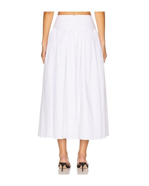 LPA White Brigette Midi Skirt