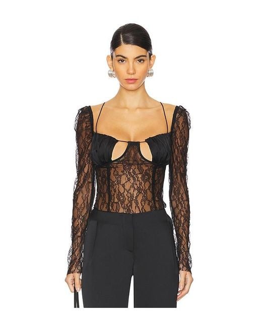 Ceren Ocak Black Lace Top