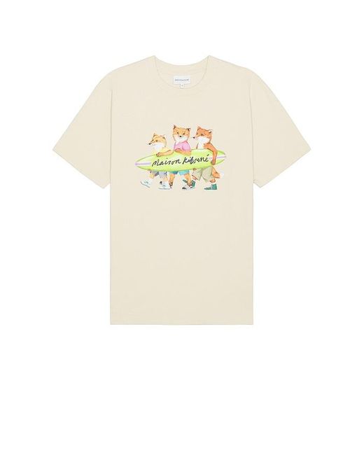 Maison Kitsuné White Surfing Foxes Comfort T-shirt for men