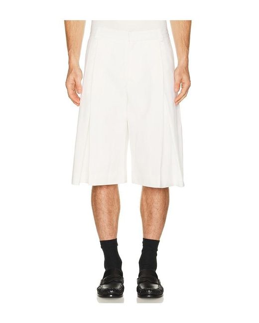 Casablanca White Pleated Baggy Shorts for men
