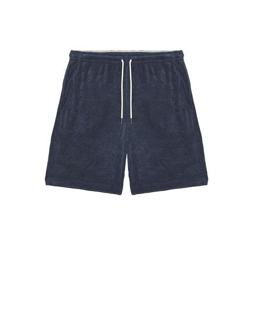 Faherty Brand Blue Cabana Towel Terry Sweatshort for men