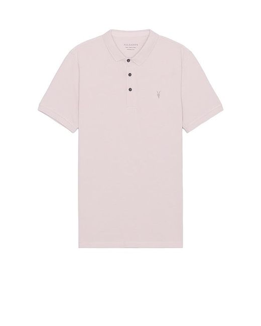 AllSaints Pink Reform Short Sleeve Polo for men