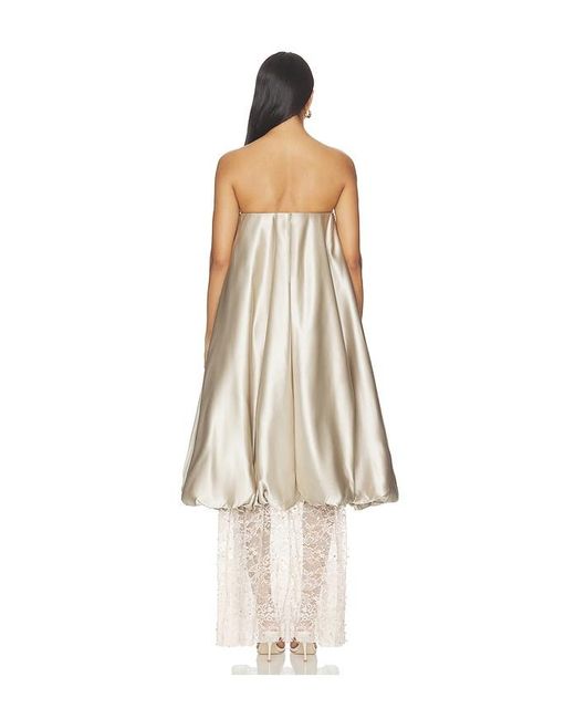 La Fuori Natural Champagne Lace Gown