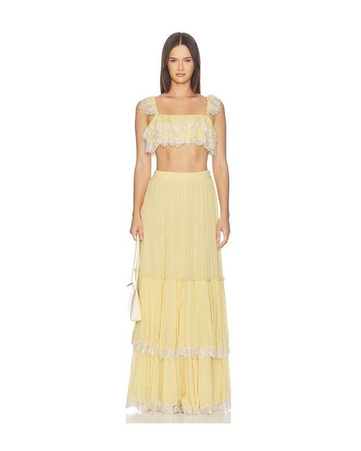 Hemant & Nandita Natural Ruffle Top