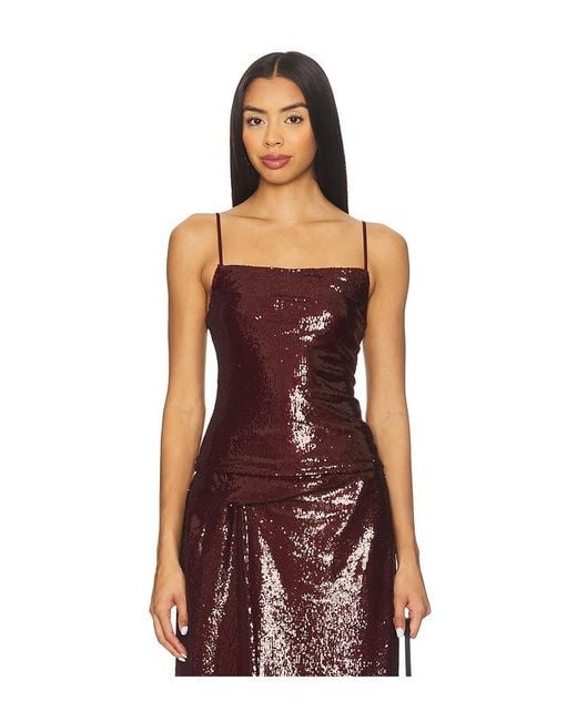 Kate Barton Red Sequin Column Tank Top