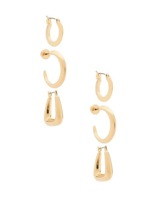 Ettika Metallic Modern Shapes Earring Set