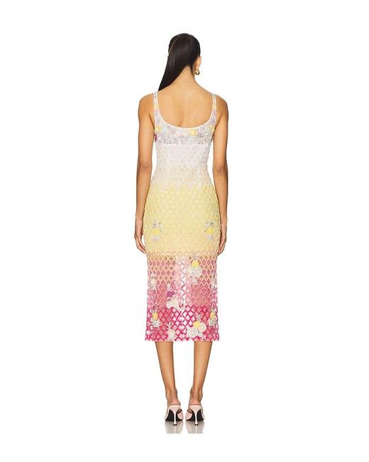 La Fuori White X Revolve Valeria Jewel Embroidered Midi Dress