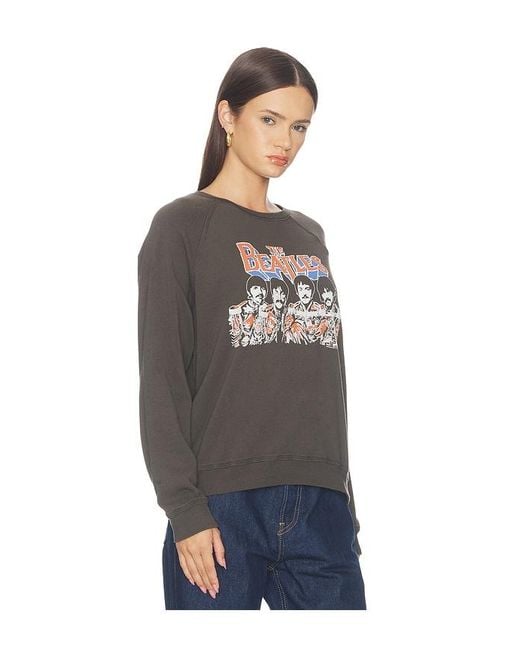 Junk Food Blue The Beatles Raglan Crew Fleece Sweatshirt