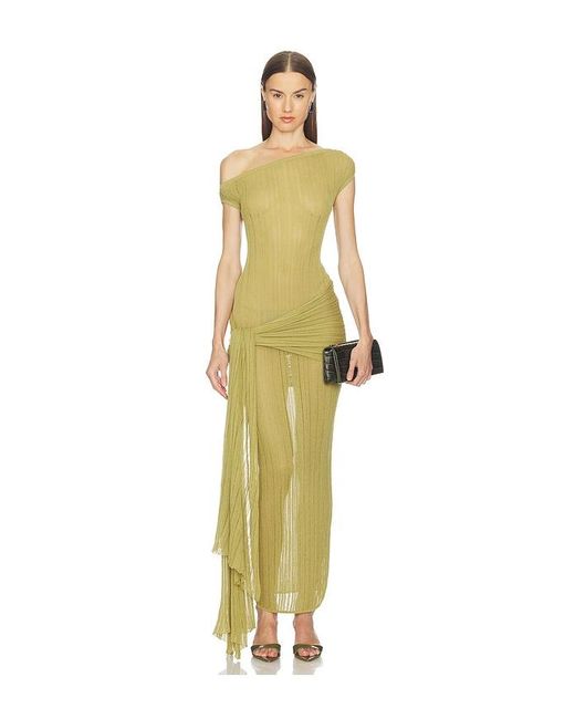 Camila Coelho Green Callie Sheer Midi Knit Dress