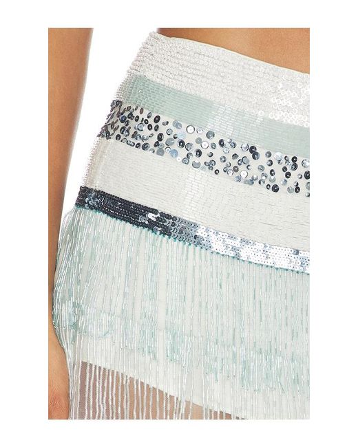 Asta Resort Blue Julia Hand Beaded Mini Skirt