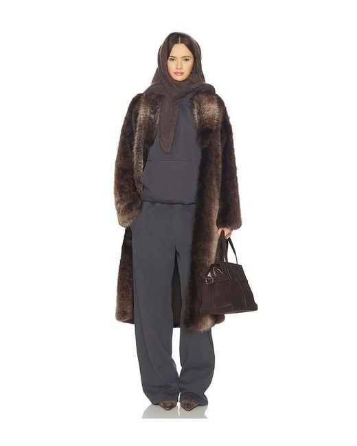 Line & Dot Black Cairo Faux Fur Coat