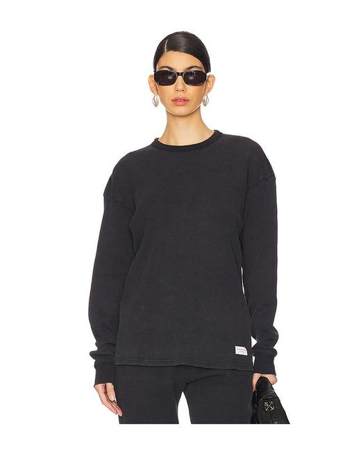 Alexander Wang Black Waffle Crew Neck Long Sleeve