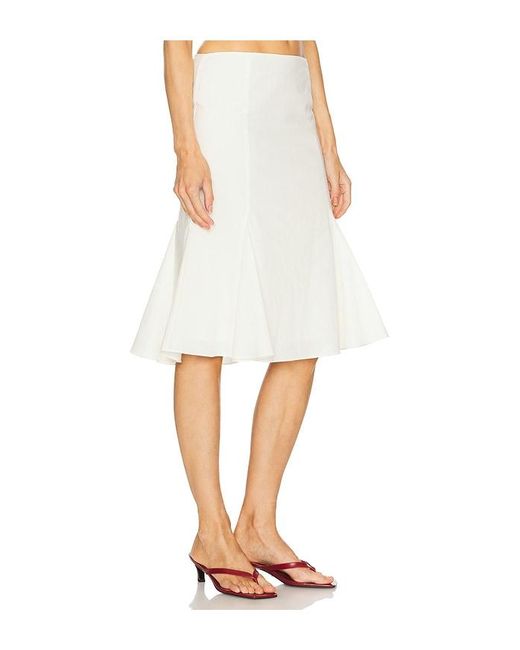 LOBA White Mary Midi Skirt
