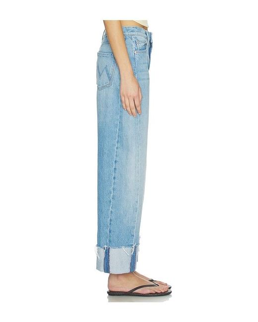 Mother Blue The Half-Pipe Ankle Cuff Fray Jeans