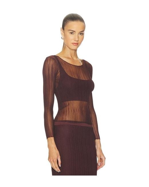 Jonathan Simkhai Red Leonie Long Sleeve Top