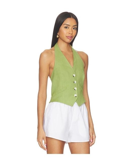 Veronica Beard Green Arabella Vest Top