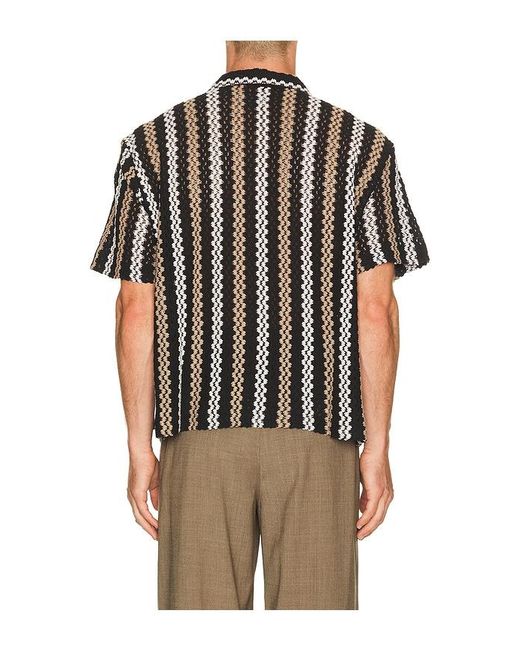 Percival Black Wade Crochet Shirt for men