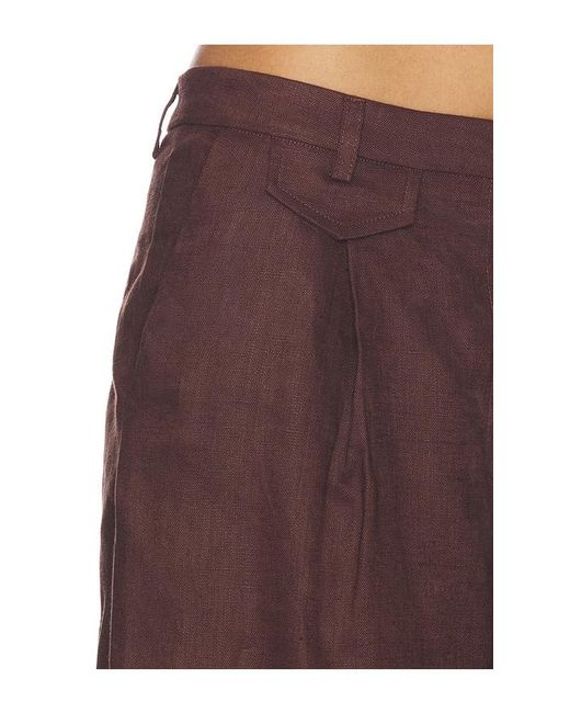 Bardot Brown Geordy Hipster Linen Pant