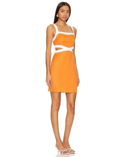 MINKPINK Orange Jacques Contrast Mini Dress