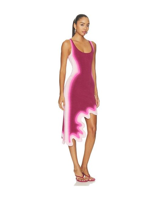 Ph5 Red Aster Reversible Wavy Dress