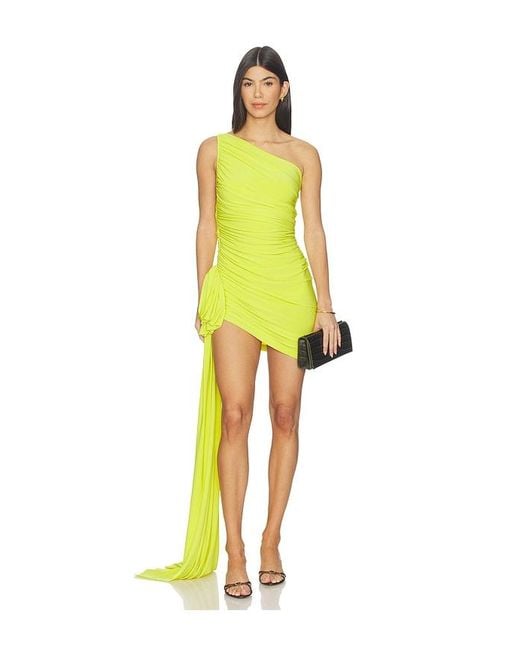 Norma Kamali Yellow Pickleball Diana Dress With Bow