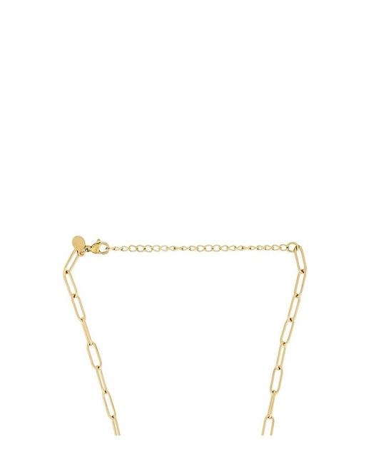 petit moments White Carabiner Initial Charm Necklace